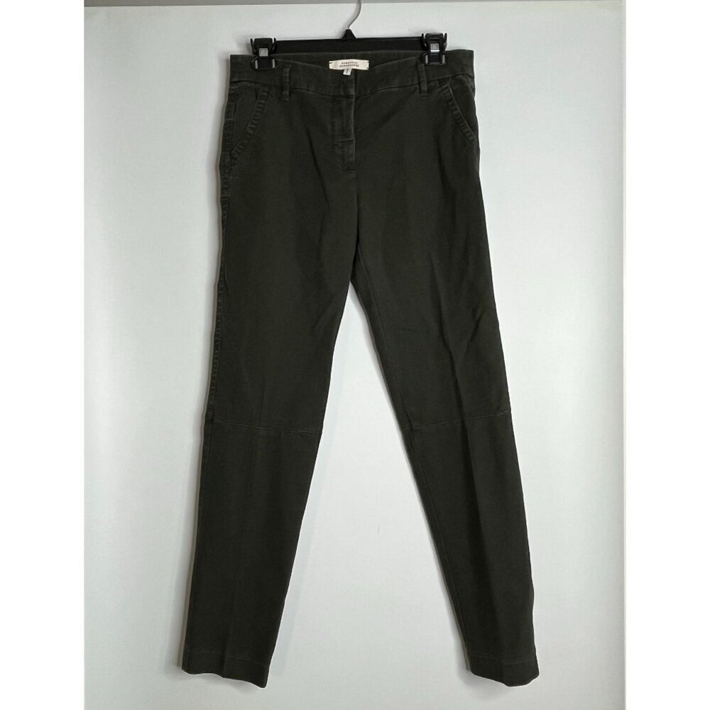 Dorothee Schumacher Green Olive‎ Cotton Twill Slim Fit Pants Size 2